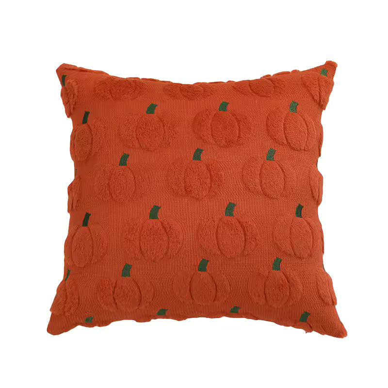 Solid Fall Throw Pillow Cover, Woven Jacquard Autumn Cushion Case in Beige, Orange, Yellow and Orange Red, 45 x 45 cm / 17.7 in