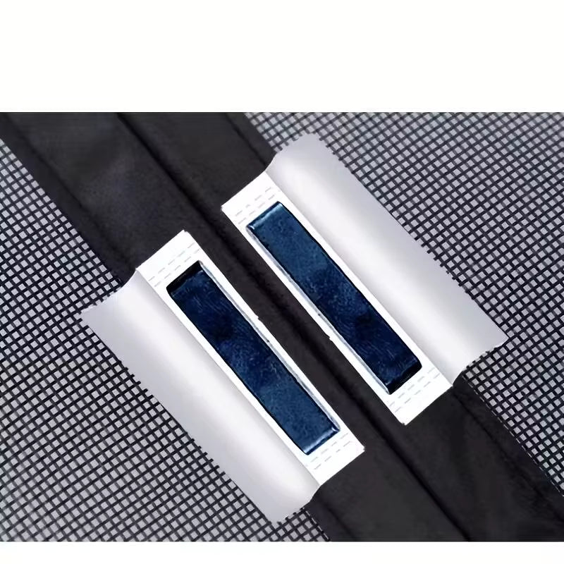 Magnetic Door Screen Curtain, Black Nylon Mesh Insect Net with Hook and Loop Fixing for Patio, Balcony and Kitchen Doorways