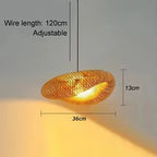 Spec drawing of the saucer shade, 36 cm / 14.2 in wide and 13 cm / 5.1 in deep