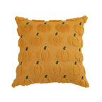 Solid Fall Throw Pillow Cover, Woven Jacquard Autumn Cushion Case in Beige, Orange, Yellow and Orange Red, 45 x 45 cm / 17.7 in
