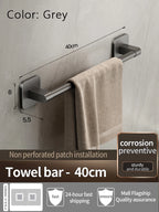 Product board for the gray 40 cm / 15.7 in towel bar with a beige towel