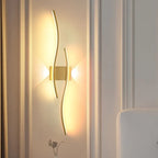 Curved LED Wall Sconce, 60 cm (23.6 in) / 80 cm (31.5 in) Wavy Metal Light Bar, Up and Down Glow, Modern Wall Light for Living Room
