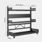 Diagram of the spice rack with its width, depth and height marked