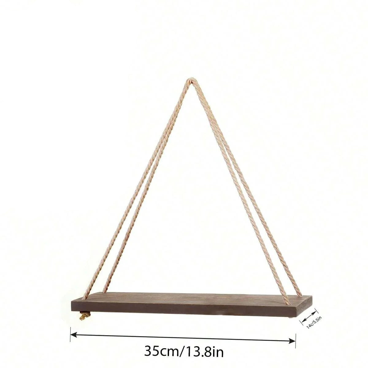 Larger diagram of the empty pine board with the rope triangle and width marked