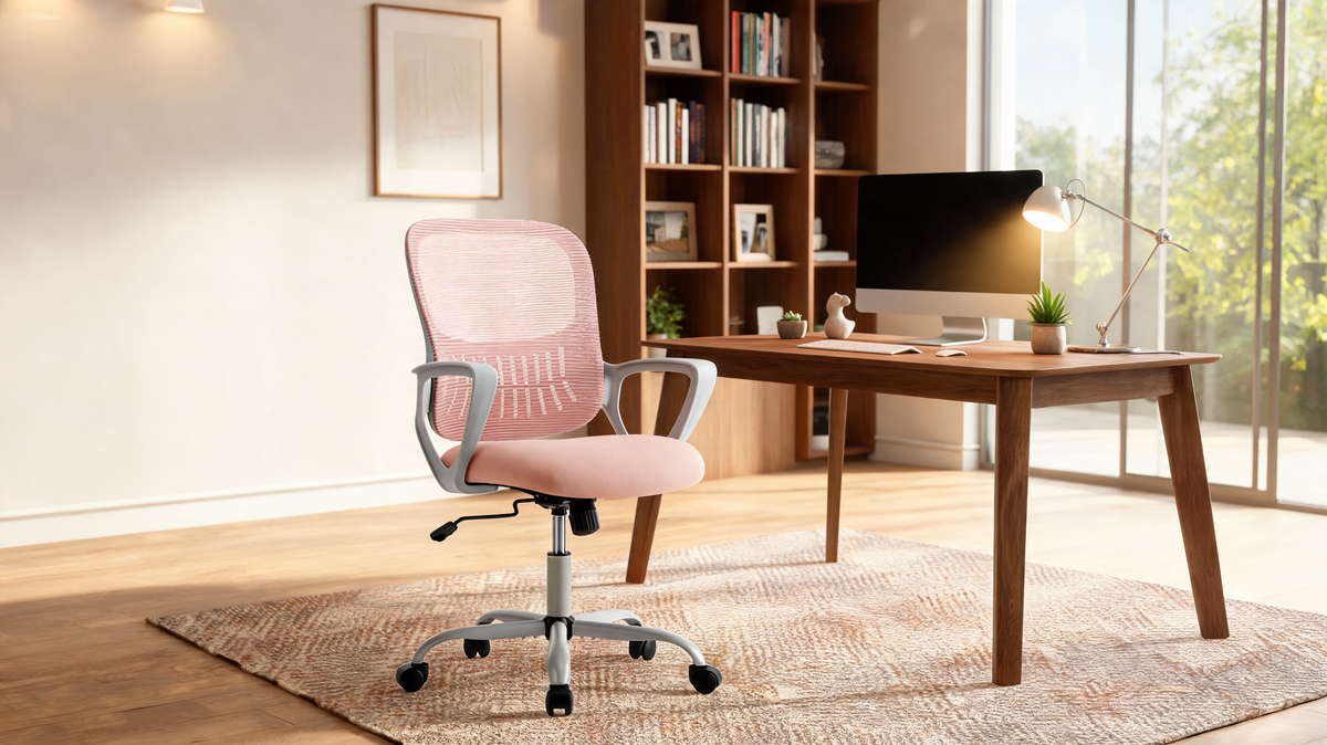 Elastic mesh backrest and high density foam seat of the office chair