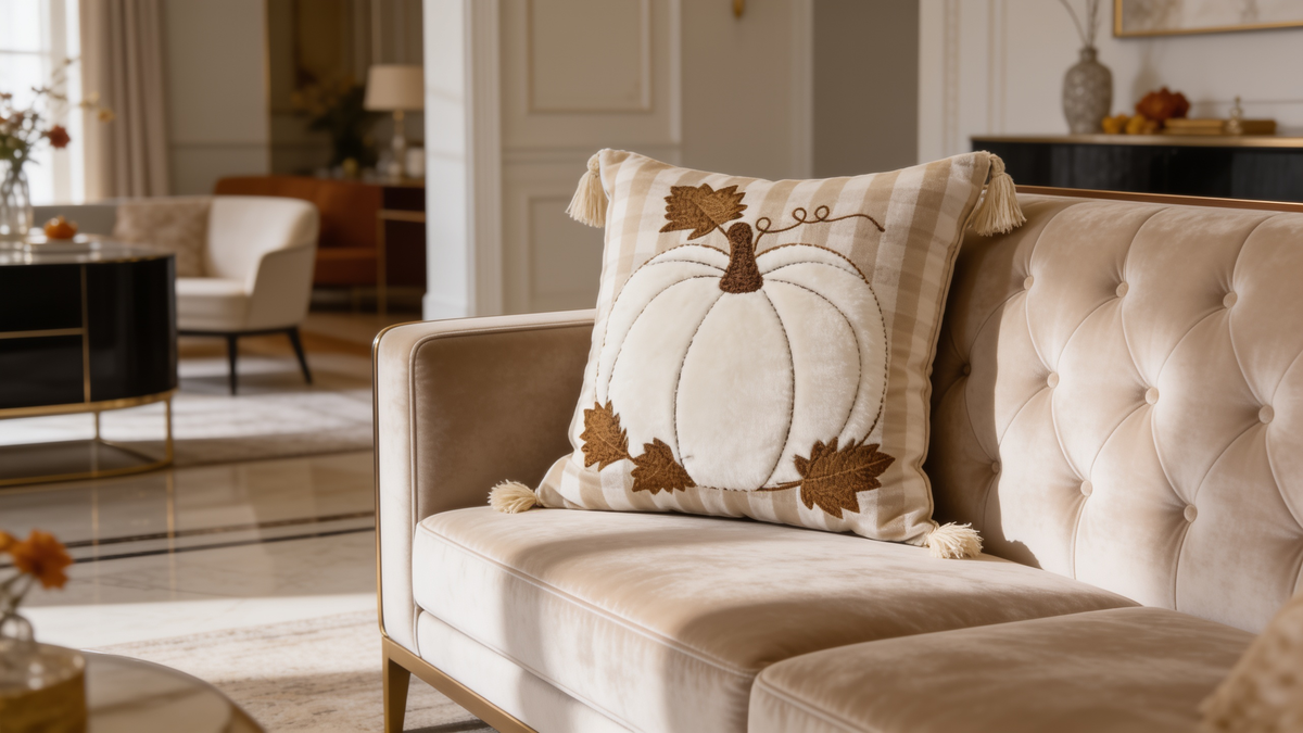 Single solid tufted velvet cushion cover shown on an armchair