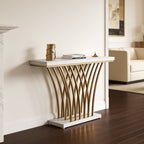 Gold fan base console table