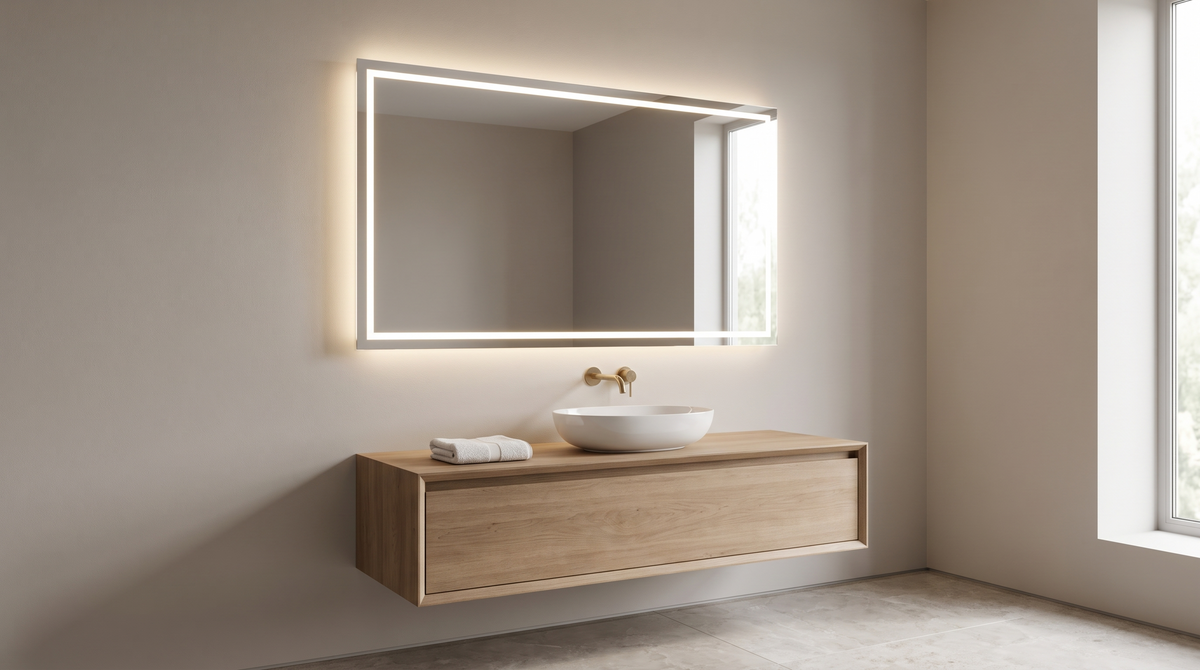 mirror1 Backlit LED mirror above a vanity