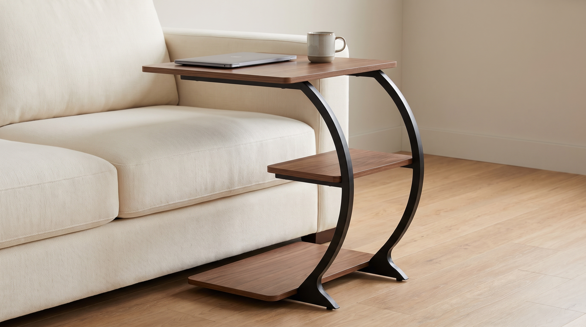 ctable1c C shaped end table reaching over a sofa