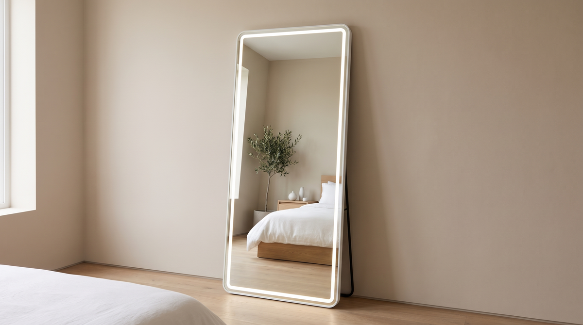 Full length LED mirror lit on all four sides