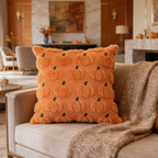 Light orange jacquard throw pillow cover