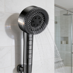 Close view of the spray face and the mode buttons on the black handle
