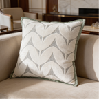 Gray and cream chevron chenille pillow cover, style 04
