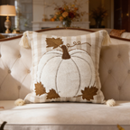 White tufted velvet square pillow cover