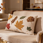 Maple leaf lumbar pillow cover, third design