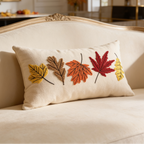 Maple leaf tufted velvet lumbar pillow cover