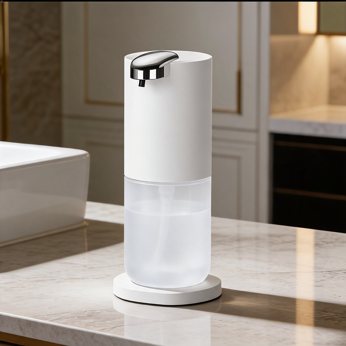 Touchless Foaming Soap Dispenser, 4 Adjustable Foam Levels, 380 ml / 12.8 fl oz USB C Rechargeable Pump, IPX5 Water Resistant, Bathroom and Kitchen