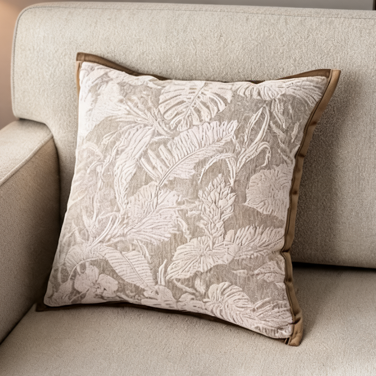 Gray and Blue Chenille Throw Pillow Cover, Woven Jacquard Cushion Case in Four Cool Toned Designs, 40 x 40 to 50 x 50 cm / 15.7 to 19.7 in