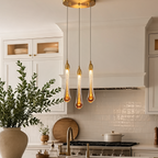 Raindrop Crystal Pendant Light, K9 Teardrop Cluster Ceiling Chandelier, Integrated LED, Three Whites, Kitchen Island and Stairwell