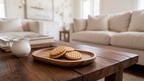 Solid Wood Serving Tray, Japanese Style Wooden Snack and Dessert Platter for Kitchen, Dining Room and Studio, 10.5 x 29 cm / 4.1 x 11.4 in
