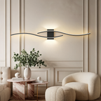 Curved LED Wall Sconce, 60 cm (23.6 in) / 80 cm (31.5 in) Wavy Metal Light Bar, Up and Down Glow, Modern Wall Light for Living Room