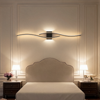 Curved LED Wall Sconce, 60 cm (23.6 in) / 80 cm (31.5 in) Wavy Metal Light Bar, Up and Down Glow, Modern Wall Light for Living Room