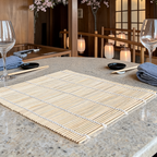Bamboo Sushi Rolling Mat, 24 x 24 cm / 9.4 x 9.4 in Makisu for Maki, Futomaki, Tamagoyaki and Onigiri, Untreated Bamboo Kitchen Tool