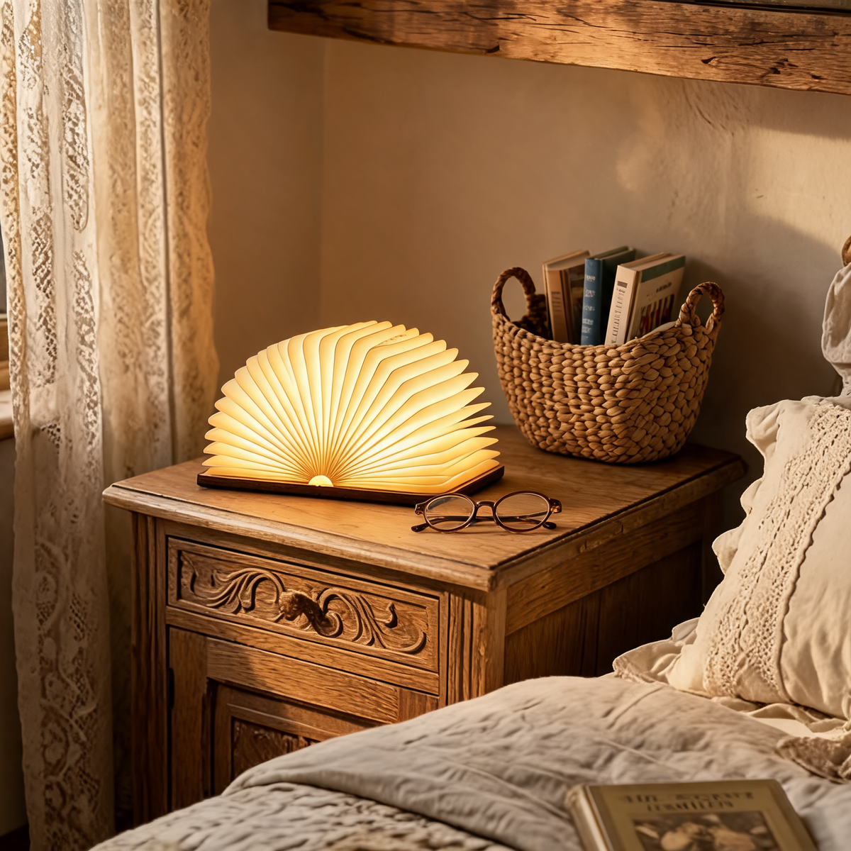 LED Wooden Book Lamp Children Reading Light USB Bedside Table Lamp 3 Color Bedroom Art Decor Night Light for Kids Birthday Gift