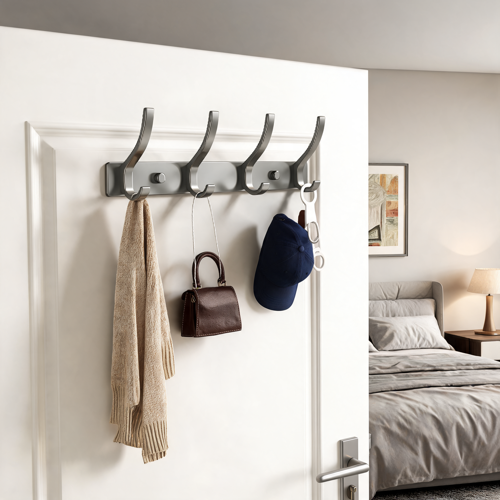 No Drill Door Behind Hook Storage Wall Hanging Clothes Hanger Coat Hook Punch-Free Hanger Bedroom Organizer Storage Kitchen Acce