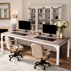 Two Person Computer Desk, 200 x 70 x 75 cm / 78.7 x 27.6 x 29.5 in Extra Long Double Workstation for Home Office, Study or Bedroom