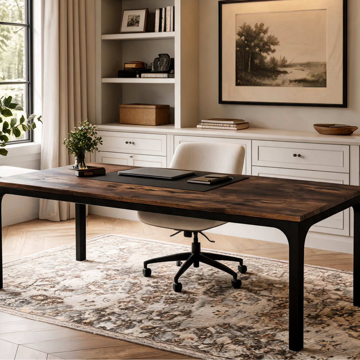 Two Person Computer Desk, 200 x 70 x 75 cm / 78.7 x 27.6 x 29.5 in Extra Long Double Workstation for Home Office, Study or Bedroom